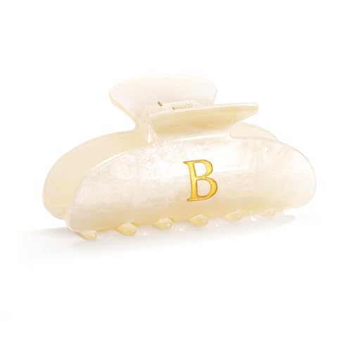 Image of Birthday Gift for Her Acrylic Letter Hair Clips for Women Stylish Monogram Hair Claw Alphabet Hair Clip Fashion Glitter Claw Clips Elegant Hair Accessory Large Hair Clips - Letter B