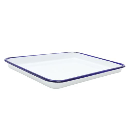 Cabilock Enamel Baking Pan Non-stick Roasting Tray for Desserts Family Meals Serving Dish for Home Restaurant Use Easy to Clean