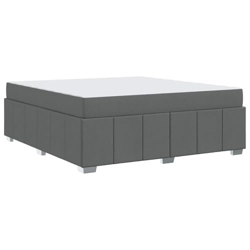 vidaXL Bettrahmen mit Matratze Dunkelgrau 180 x 200 cm Stoff, Schlafzimmermöbel, Moderner Stoffbett, Rechteckig, Robustes Boxspring, Taschenfederkern-Matratzenlösungen