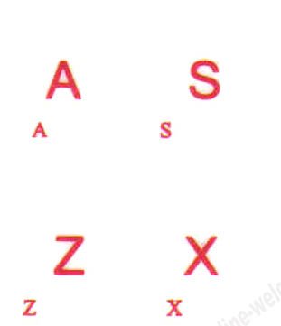 Stickers teclado italiano letras rojas fondo transparente miniatura 1