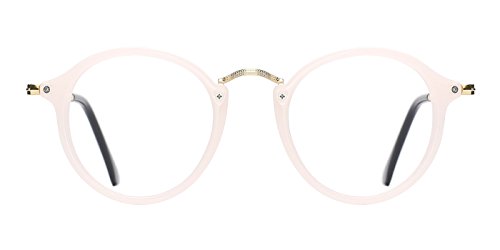 TIJN Unisex Vintage Prescription Eyewear Eyeglasses Frame with Clear Lenses (G, Transparent)