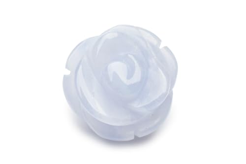 【 福縁閣 】ブルーレースアゲート 10mm 薔薇カット 粒売り 1個売り_T688-10 天然石 パワーストーン