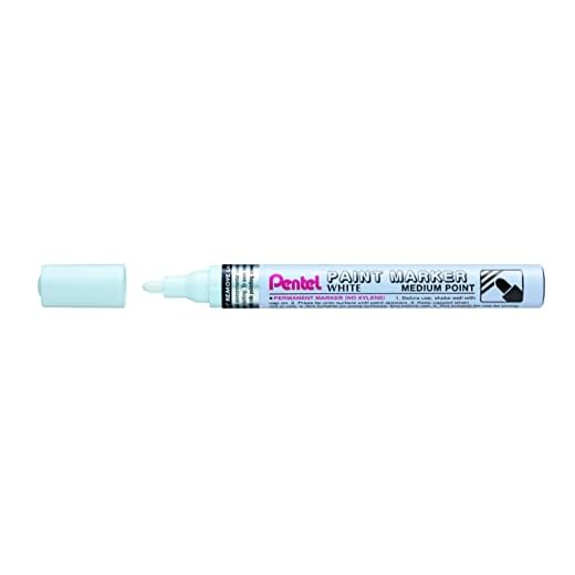 Pentel MMP10-W - Marcador permanente Paint Marker, Punta gruesa Tinta en color blanco