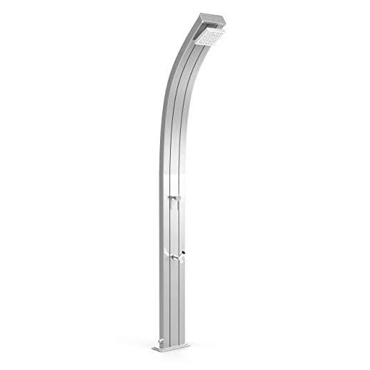 Ducha De Calefacción Solar Para Exterior Arkema A120 Tl 1300 Spring Top Line Color Plata Fabricada En Aluminio Con Acabado Especial Mezclador De Agua Con Lavapiés