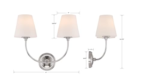 Image of Crystorama Libby Langdon Sylvan 2 Light Polished Chrome Bathroom Vanity