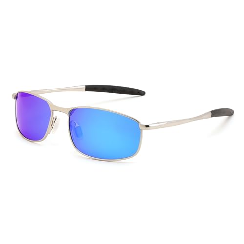 Image of FEISEDY Rectangle Polarized Square Sunglasses for Men Women B2444 | Photochromic, Night Vision, Automatically darken in sunlight, 100% UV400, Driving, Fishing, Climate Pledge Friendly