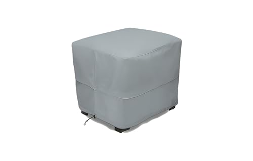 Eevelle Patio Square Ottoman Cover with Marine Grade Fabric - Waterproof Outdoor Ottoman Cover - Furniture Set Covers for Ottoman - Easy to Install - (17