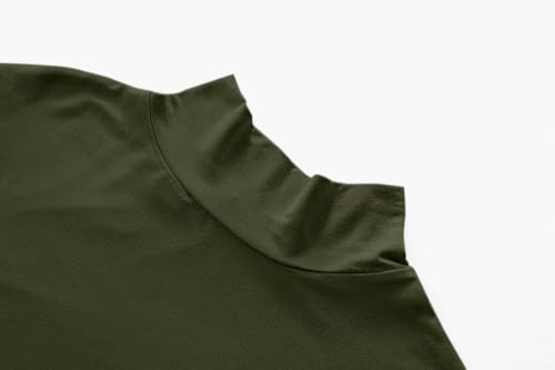 Image of Kindcall Womens Slim Fitted Mock Turtleneck Tops Long Sleeve Lightweight Base Layer Shirts