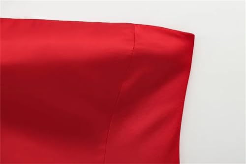 Women's Red Satin Backless Off Shoulder Corset Tube Tops Female Sexy Sleeveless Tops4