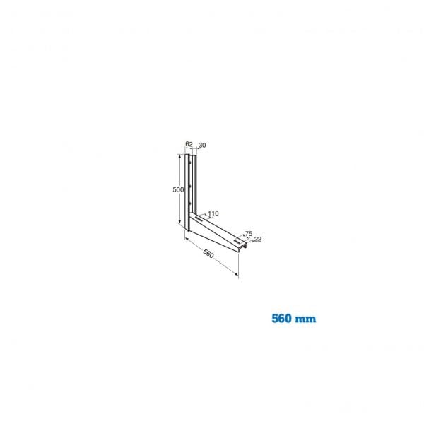 Kit instalación pared aire acondicionado con soporte de 560mm REFORZADO, bolsa fijación y amortiguadores