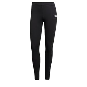 adidas Damen Essentials LINEAR Cotton Leggings, Black/White, L