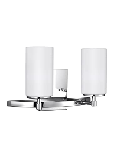 Image of Generation Lighting 4424602-848 Alturas Two - Light Wall /Bath Vanity Style Fixture, Satin Brass, 100 Total Watts, 9.062 Inch Height, 13.56 Inch Wide, Steel Construction