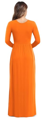 Image of VIISHOW Women's Long Sleeve Loose Plain Maxi Dresses Casual Long Dresses with Pockets