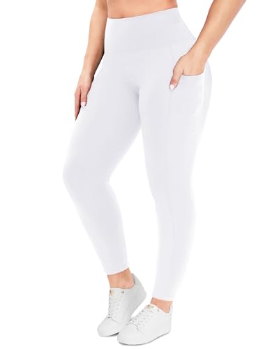 Image of Plus Size Leggings for Women - High Waisted Black Tummy Control Super Soft