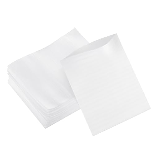 GRIRIW 100pcs Cushion Pouches Moving Foam Wrap Pouches Cushion Foam for Packing Cup Pouches Packing Boxes for Dishes Packing Cushion Dish Packing Supplies for Moving Cushioning Foam White