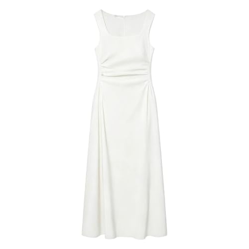 Robe longue trapèze sans manches à bretelles fluides pour un confort thermique absolu