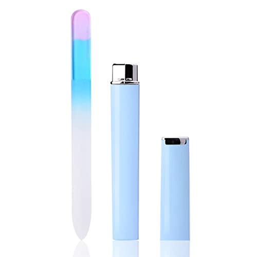 Glass Nail File, 5.4x0.4 Inch Polishing File for Nail Sanding Exfoliating Dead Skin Remover Manicure Tool - 2 Color(#1)