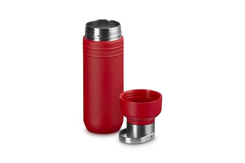 Image of Le Creuset Stainless Steel On The Go Water Bottle, 16 oz., Cerise