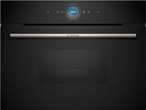 Bosch CDG714XB1,Serie 8 Einbau-Dampfgarer, 60 x 45 cm, 1,3 L Wassertank, Schwarz, Dampfgaren, Regenerieren mit Dampf, Farb-Display, Bosch Assist Automatikprogramme für beste Ergebnisse