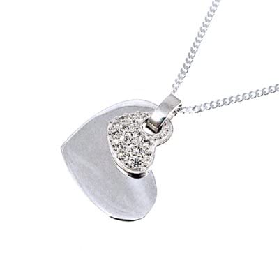 Collier double cœur en argent massif anti-allergie et éclat durable