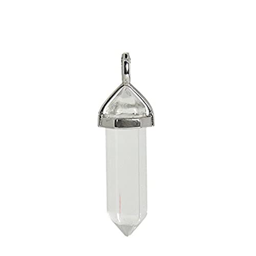 Collier en cristal de quartz blanc et pendentif hexagonal taillé - 2