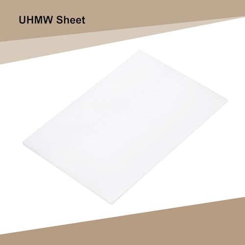 Image of MECCANIXITY UHMW Sheets, Hard Ultra High Molecular Weight Polyethylene Sheets Plastic Sheet, 8 inch x 10 inch x 1 /16, White