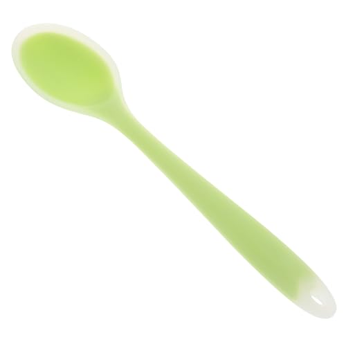 UKCOCO Cuchara de para Niña Flexible y Herramienta Versátil para Alimentación Infantil Raspador de Comida y Utensilio para Sopas y Ensaladas Color Verde Translúcido