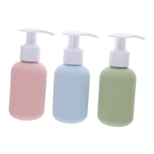 HONMEET Botellas de Viaje Rellenable 100 Ml 3 Piezas Dispensador Bomba de Plástico Exprimible a Prueba de Fugas para Gel Champú y Loción Portátiles para Cuidado Personal y Viajes