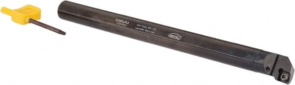 Hertel Indexable Boring Bar, A12SCLPL3, 3/4" Shank Diameter, 0.93" Min Bore, Left Hand, -5° Lead Angle, Steel, 10" OAL, Through Coolant