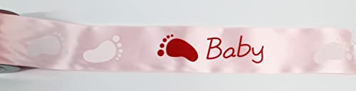 CaPiSo Baby 10m 40mm (0,69€/m) Geschenkband Schleifenband Kleinkind Satinband Geburt Taufe Geburtstag Windeltorte (10m 40mm Rosa) (0,69€/m)