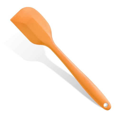Orange Rubber Spatula for Kitchen Use, DUFEIMOY 10.8In Silicone Spatulas for Cooking Heat Resistant, Flexible Small Kitchen Spatula for Kitchen Nonstick Cookware