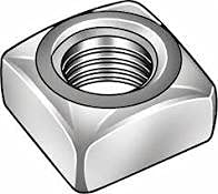 Steel Square Nut, Plain Finish, Grade 2, Meets ASME B18.2.2, 1"-8 Thread Size, 1-1/2" Width Across Flats, 7/8" Thick (Pack of 5)