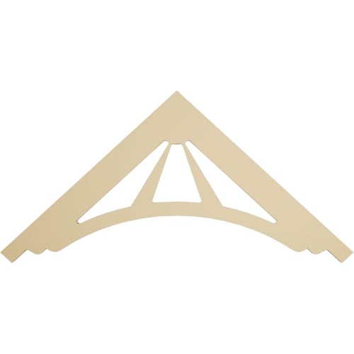 48"W x 22"H x 1 1/2"P (11/12) Pitch Stanford Signature Urethane Gable Pediment, Primed Tan