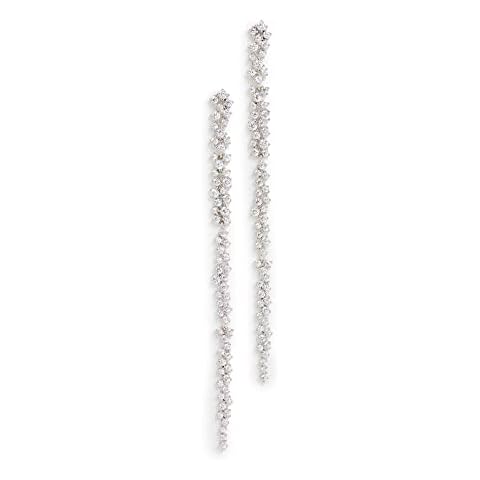 SHASHI Women's Kalista Pave Earrings, White Gold, One Size Cover