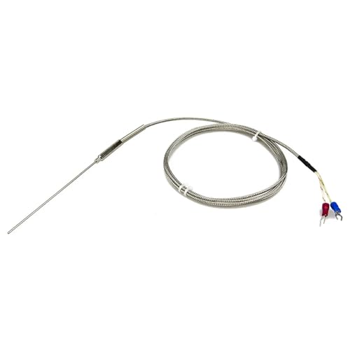 Sensor de temperatura termopar tipo K/J con sonda metálica de 100mm y cable de 1,5m 4