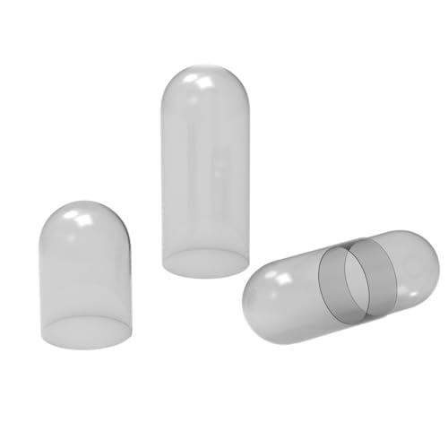 Pure CapsulesR サイズ 000 クリアボディトップ セパレート 空ゼラチンカプセル - ハードピルカプセル セルフフィル、サイズ 000 ツーピースセパレートカプセル、コーシャ認定空のピルカプセル - BSEフリー(500)