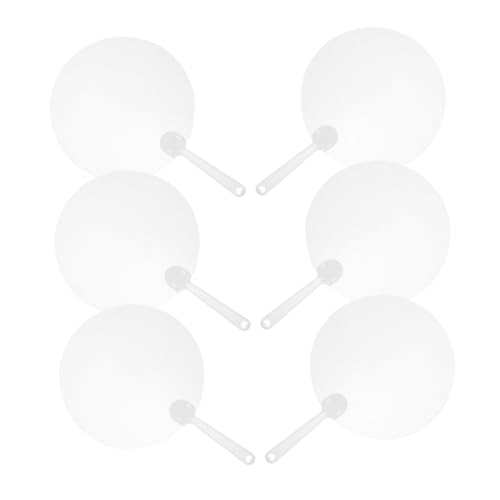 Alipis Abanico De Mano Casero y Ventilador De Estilo Urbano Grande, 6 Piezas, Pvc Ligero y Estable, Adecuado Para Manualidades y Decoración Fiestas y Eventos