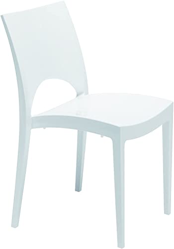 GRAND SOLEIL Sedia Impilabile, Plastica, Bianco
