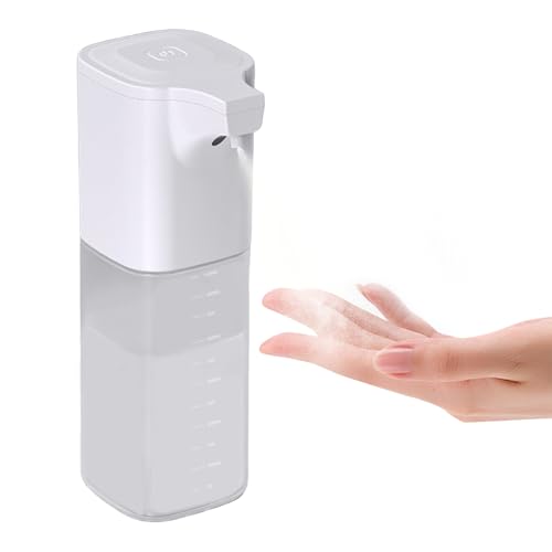 WAONIQ 550ML Automatischer Desinfektionsspender, Infrarot Induktionssprüher, Einstellbare Sprühflasche, Anzeigeskala Vier Einstellbar Geschwindigkeitsstufen für Feinen Alkoholnebel (Weiße)