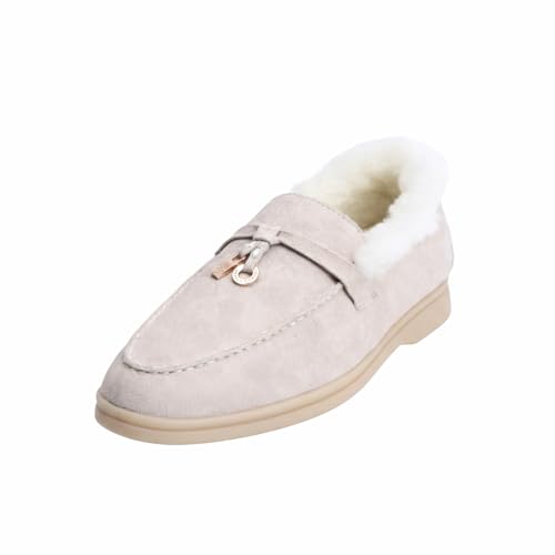Image of Women's Summer Charms Suede Loafers - Premium Sheepskin Unlined Upper,Classic or Styles with Metal Detail for Casual, Office, Travel & All Day Wear
