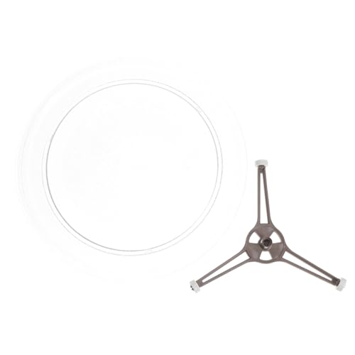 DIYEAH Microondas Repuesto Plato Giratorio de Vidrio Resistente al Calor Compatible para Horno con Soporte y Anillo Giratorio