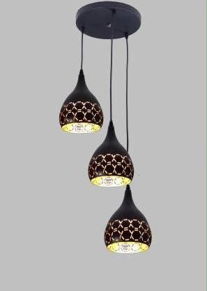 Image of Vintage Black Metallic Hanging Pendant Ceiling Lamp