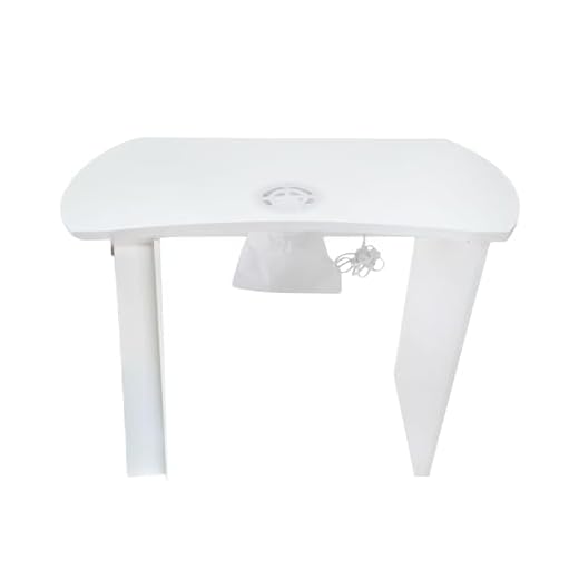 Falegnameria Matonti - Tavolo Manicure Professionale per Unghie con Aspiratore Elettrico da 25W - Ideale per Nail Art, Ricostruzione Unghie + Aspiratore per Polveri - Made in Italy, in Legno Bianco
