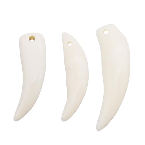yaokan 40PCS Artifical Wolf Teeth Charms Resin Wolf Fangs Pendant Jewelry Necklace Bracelet Earrings DIY Making Accessories (Mixed 30PCS)
