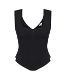 IPEKYOL Crop Knitwear Sudadera, Negro, S para Mujer