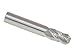 Carbide End Mill, Uncoated, Ball Nose End Style, 1" Shank Diameter, 4 Flute, Single, 6" Length