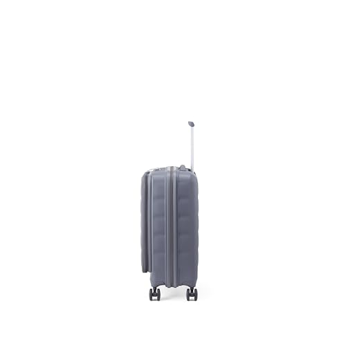 Image of American Tourister Bitbloc | Cabin Trolley Bag (55.5 cm) | 34 Ltrs | 360 8 Wheel Spinner | Hard Case | Recessed TSA Lock | 3 Years Global Warranty | Grey