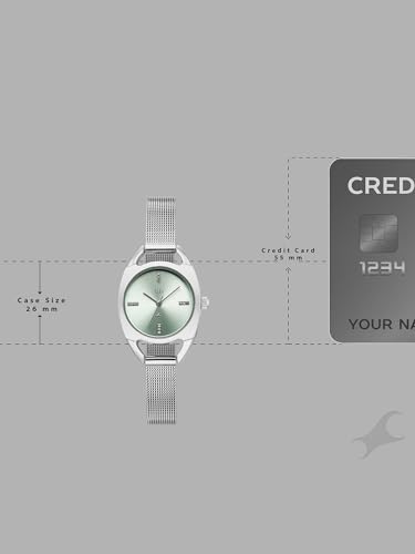 Image of Fastrack Vyb Spotlight with Quartz Analog Light Blue Dial Steel Stainless Steel Strap Watch for Girls - FV60129SM01W