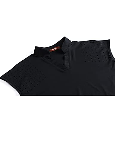 Image of Felisou Polo Shirts for Women Golf Shirt for Women Womens Golf Apparel Sport Workout Tops for Women Short Sleeve Tennis Running Golf Clothes Black Medium