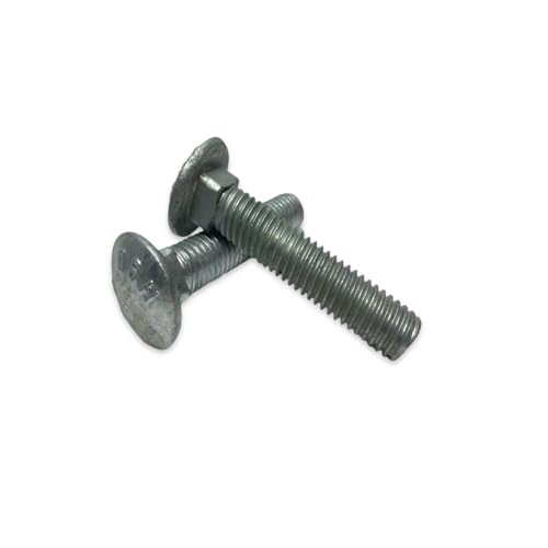 5/16"-18 Hot Dipped Galvanized Carriage Bolts Coach Bolts Length 5/16" Flat Washers Qty 10 Heavy Duty Fasteners Hardware Set Industrial Fastening Assortment Construction